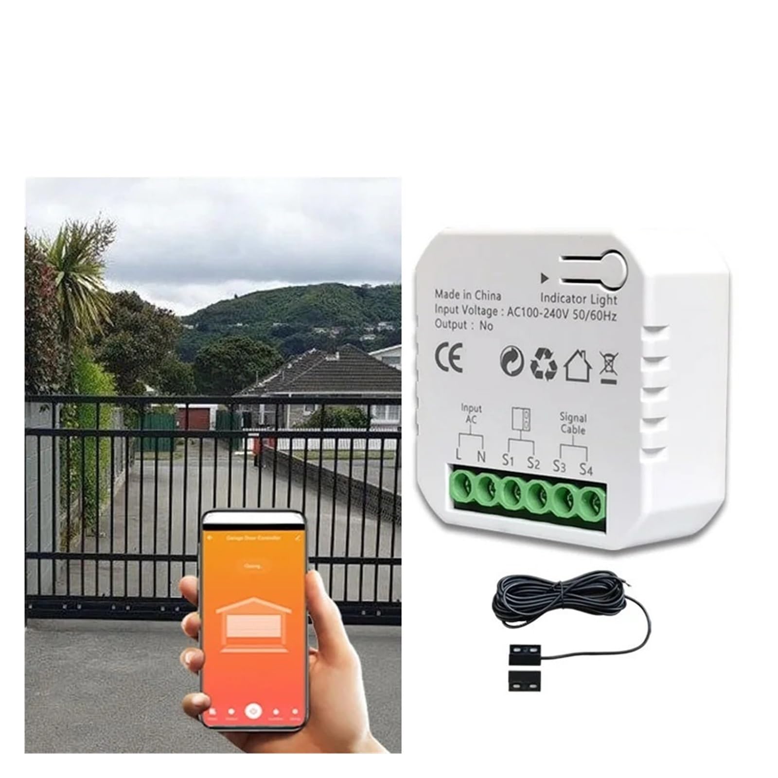 Schiebetorantrieb, Smart Home Zubehör Garagentoröffner Garagentoröffner Smart ZIGBEE 46x46x18mm AC 110-240V Fernbedienung