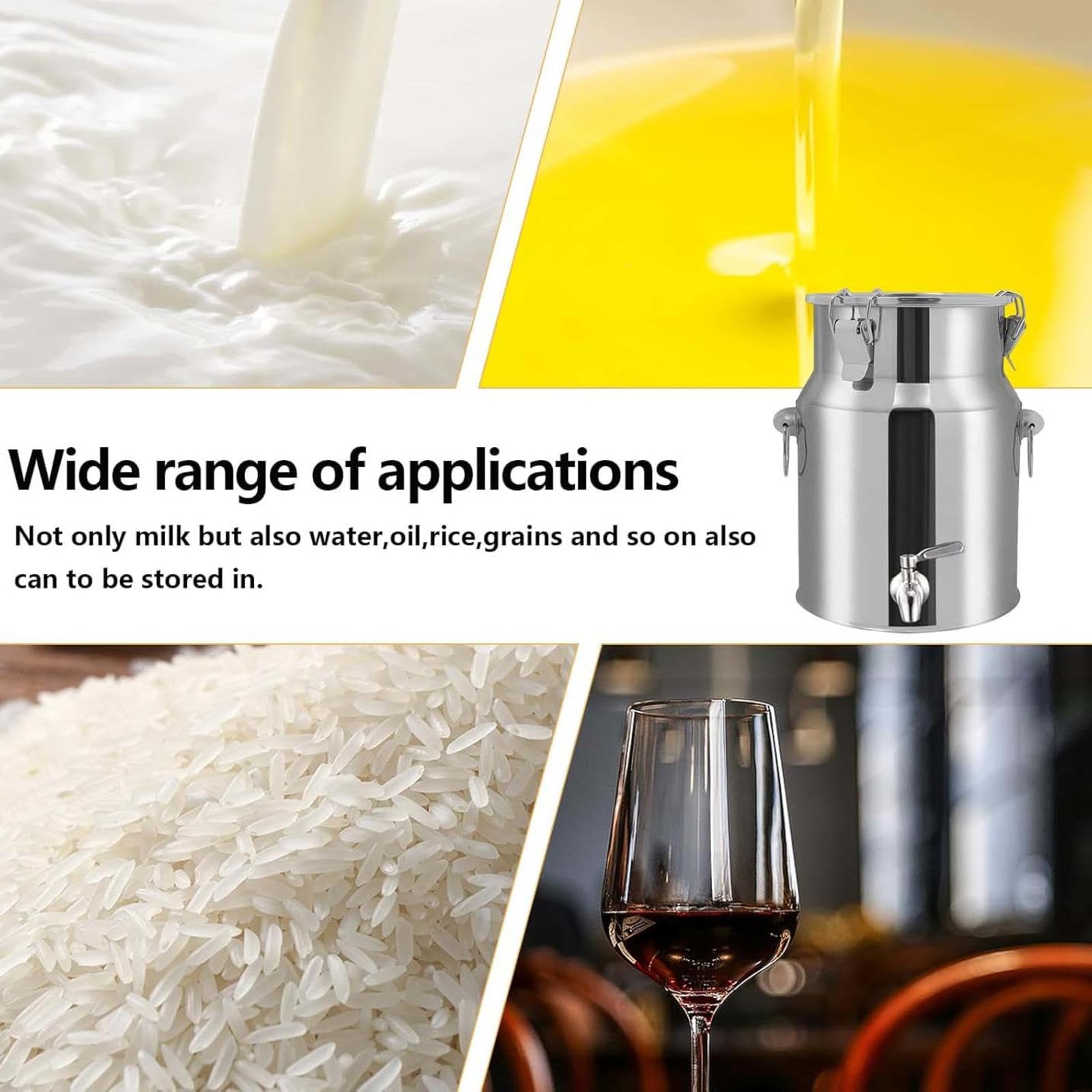 Fût Alimentaire En Inox Avec Robinet Pour Huile D'olive Ou Autre - 5L