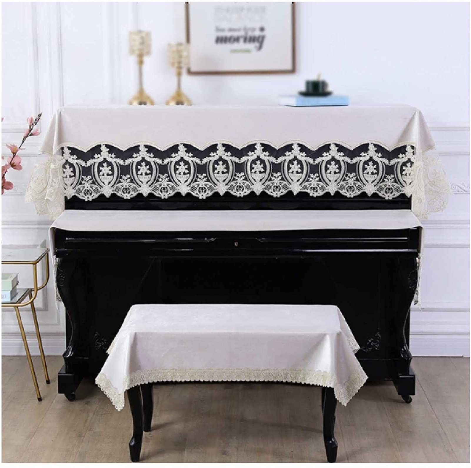 Copertura per Pianoforte Copertura per Pianoforte Copertura per Pianoforte Verticale Leggera Copertura Mezza Antipolvere Copertura in Tessuto per Pianoforte Elettrico/Piano Cover+Stool Cover|