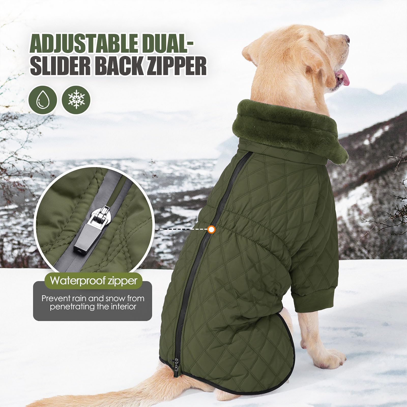 LIANZIMAU Cappotto Impermeabile per Cani Cappotto Invernale per Cane Cappotti e Giubbotti per Cani Giubbotti per Cani Cappotto Cane Taglia Grande Media Piccola