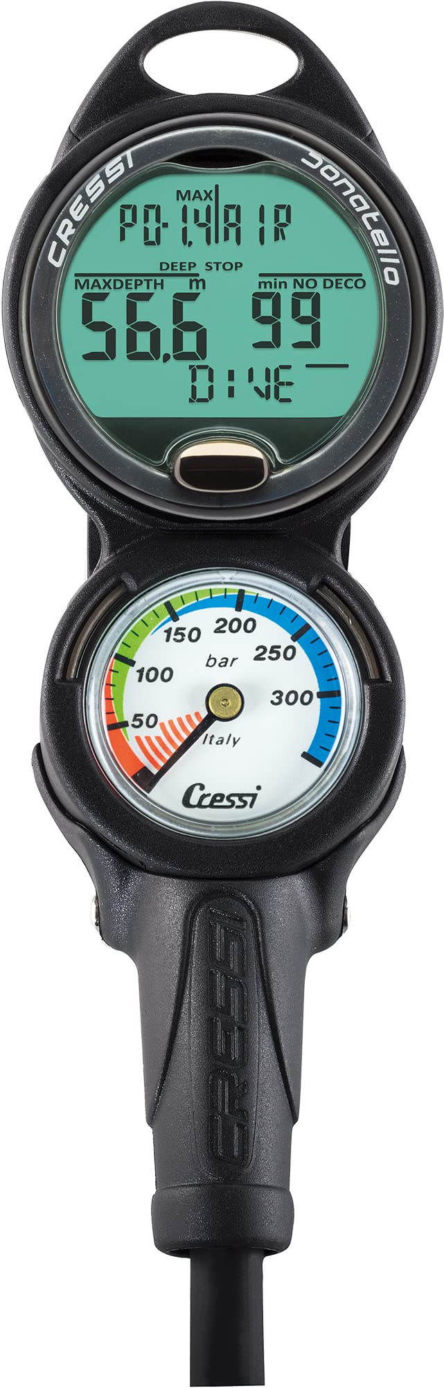 Cressi, Donatello Consola 2 PSI Unisex Adulto, Negro