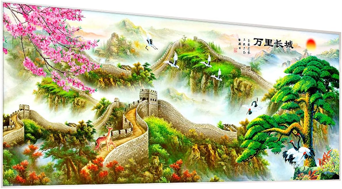 Instarry DIY 5D Diamond Painting Set Full Drill Diamond Great Wall of China Cross Stitch Embroidery Living Room Decor Art Craft 47.2x19.7 inch