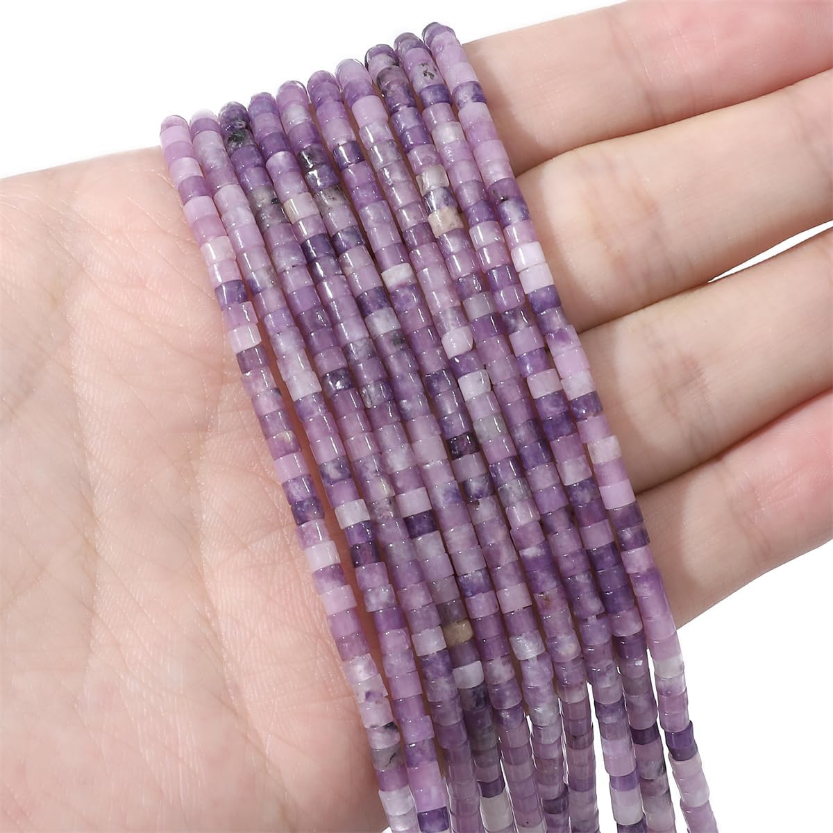 Natural Light Amethyst Short Cylinder Beads 2x3mm 155pcs Tube Loose Semi Gemstone Beads for Jewelry Making Design - Image 2