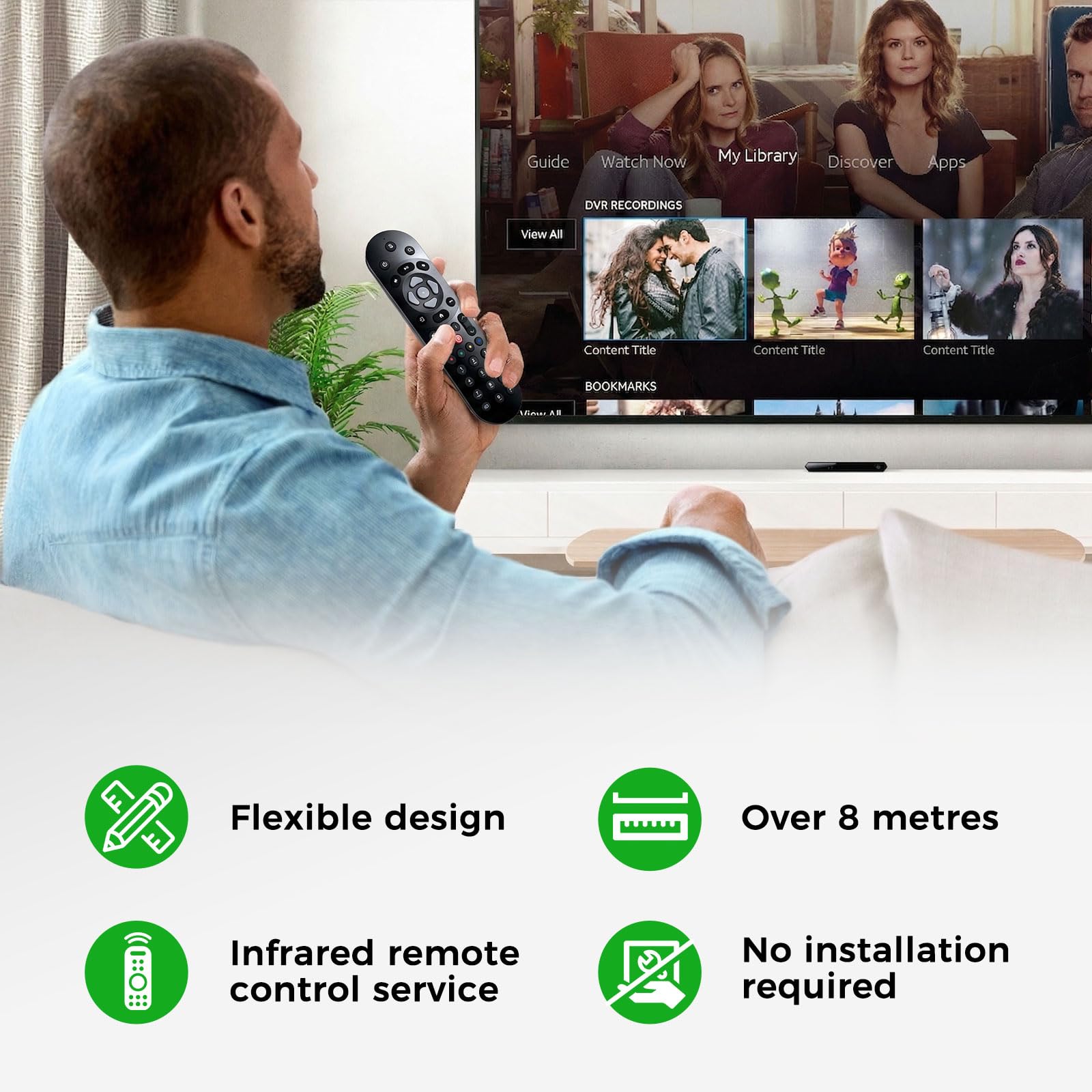 Infrarot Fernbedienung für Sky Q/Mini/Silver Box, Keine Programmierung, ABS