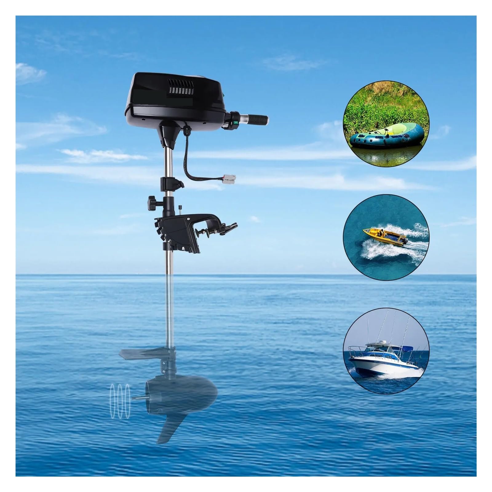 Motor De Pesca Con Curricán Eléctrico Alta Resistencia, Potente, 60V, 10HP, Fueraborda Barco, Sin Escobillas Eficiente Y Compacto