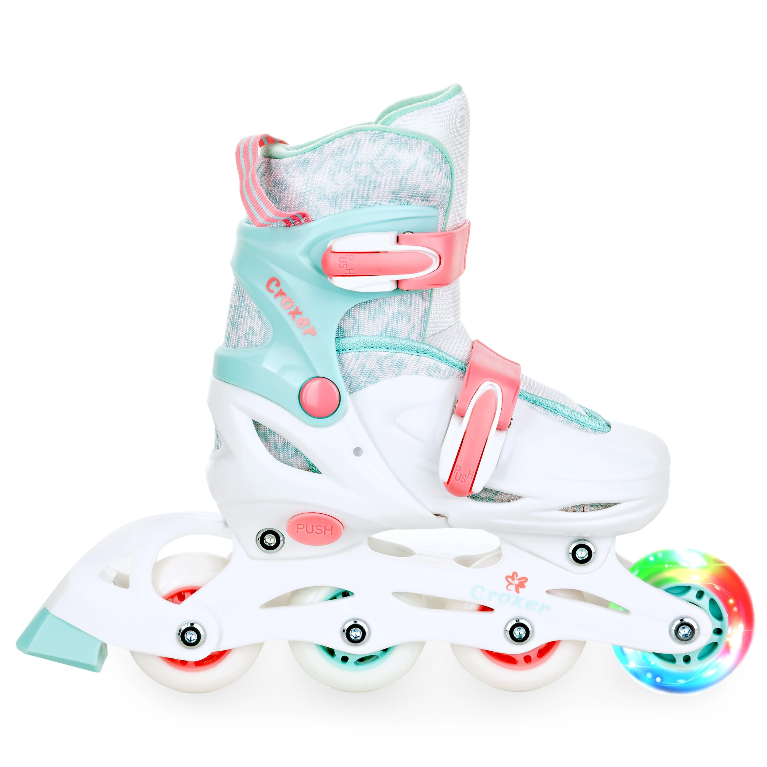 4in1 Inlineskates/Triskates/Rollschuhe/Schlittschuhe mit LED Leuchtrad verstellbar