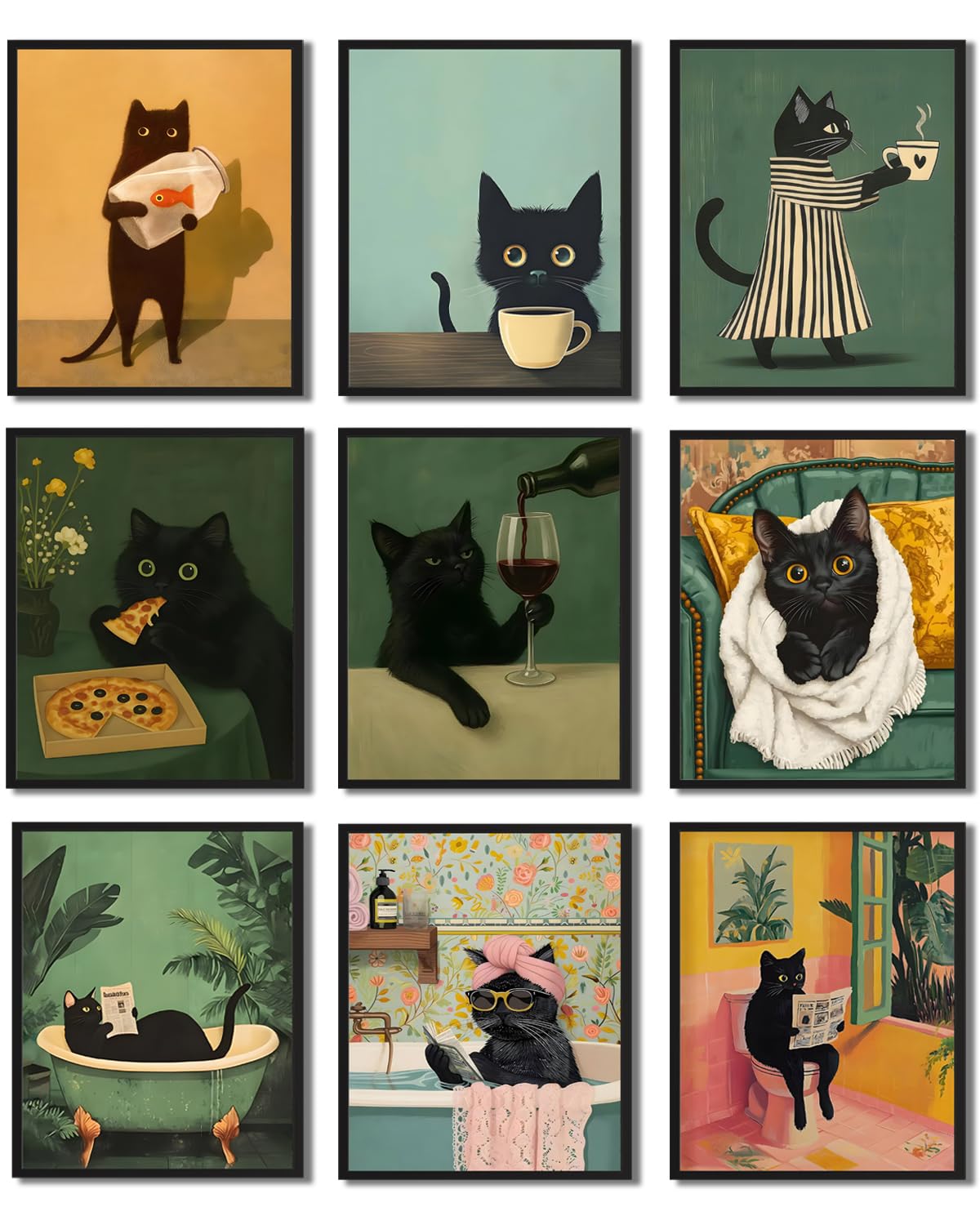 Vintage Western Wall Art Set - 9 Prints -14