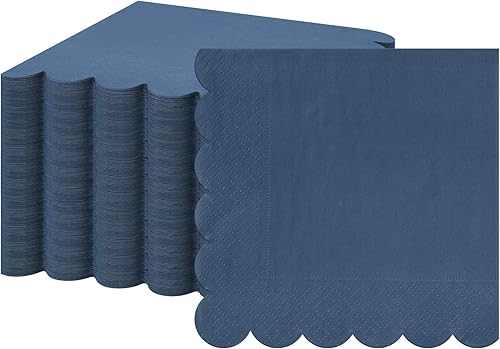 Miniatura 27 de Fuutreo 200 servilletas de cóctel de 2 capas con bordes festoneados plegadas de 5 x 5 pulgadas, desechables para cenas, bodas, fiestas de Verde