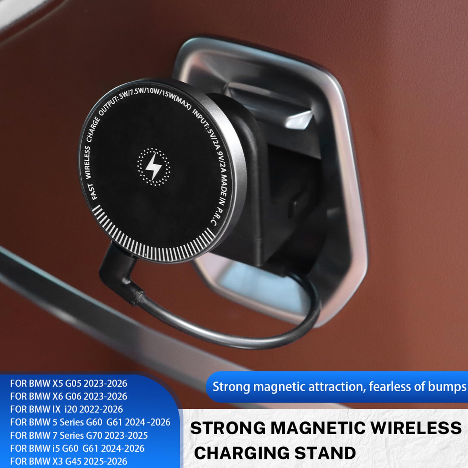 KUNGKIC Auto Tablethouder Tablethouders voor BMW X3 X5 X6 I20 G05 G06 G45 G60 G61 G70 Mag-Safe Autohouder Mobiele telefoonhouder Magnetische KFZ (A(Magneet