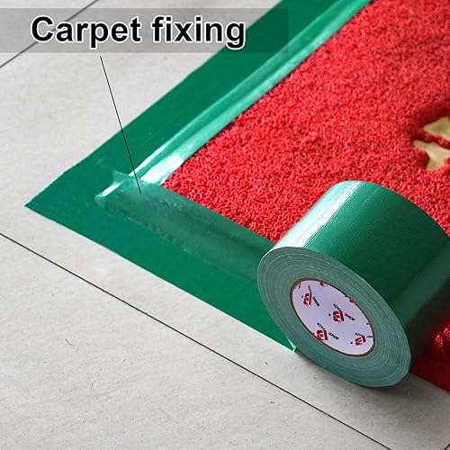 Miniatura 7 de BOMEI PACK Cinta adhesiva verde de 4 pulgadas, cinta adhesiva de rollo ancho resistente, 4 pulgadas x 60 yardas, 9 mil de grosor, flexible,