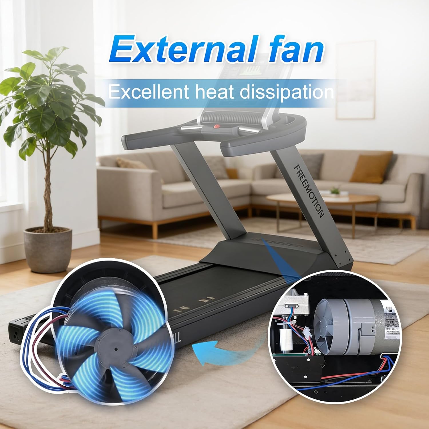 DC Motor 2.75HP 130V Treadmill Motor Replacement with Flywheel for Proform Gold's Gym NordicTrack Image 530 ZLT ZT4 5.0 ZLT High Performance Low Noise Drive Motor