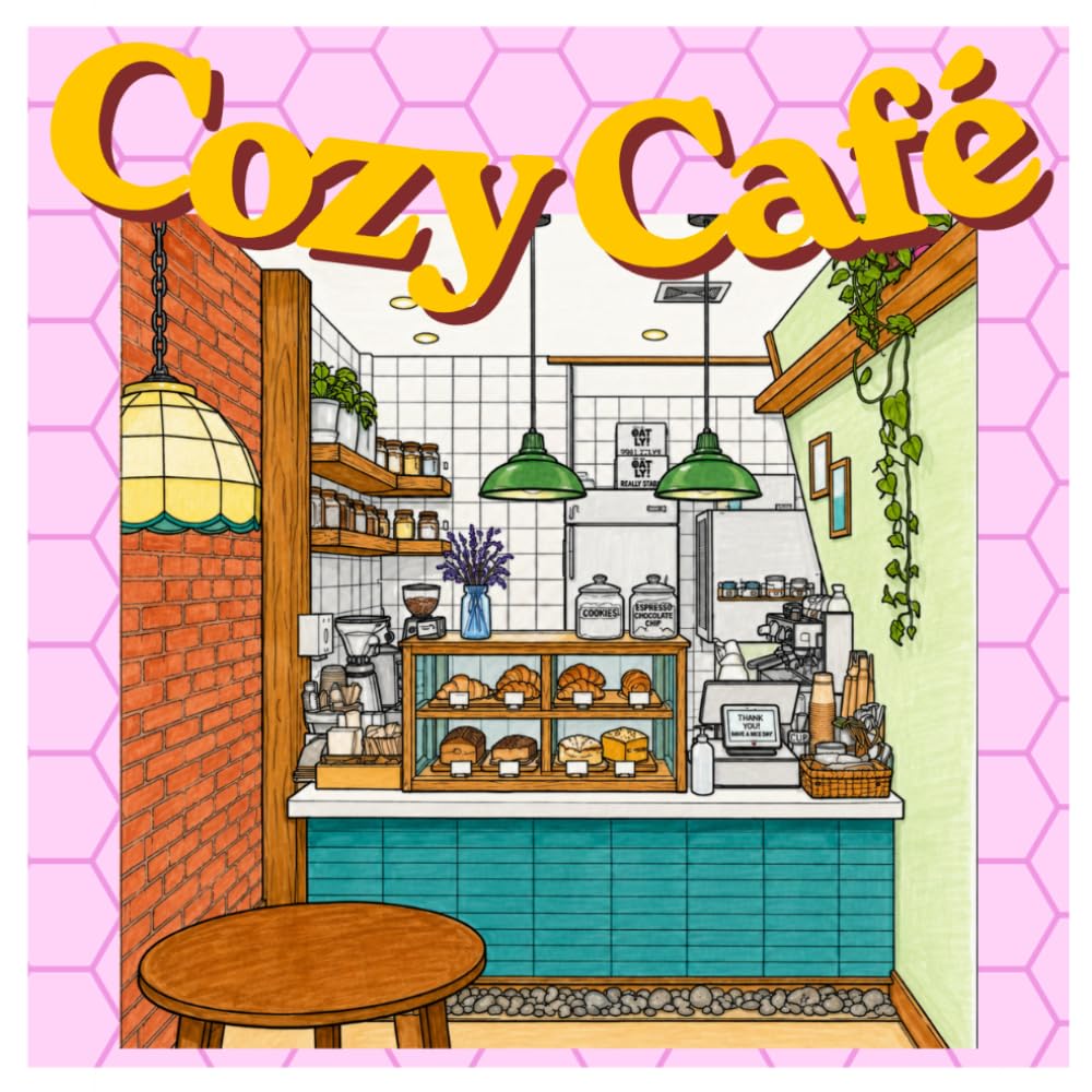 Cozy Cafe Coloring Book