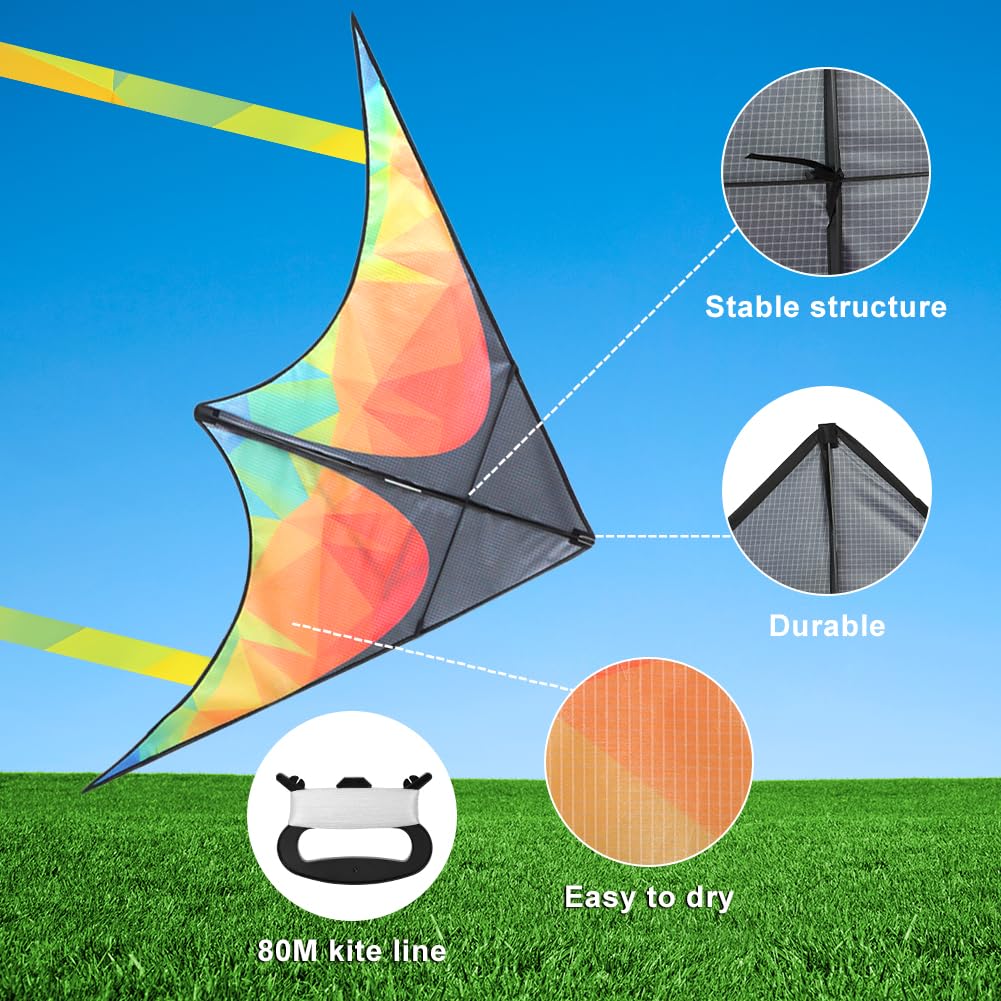 Aomig Butterfly Kite for Kids & Adults With 2M Long Tail, Single Line Colorful Large Beginner Kite for Outdoor Activities 100 * 75cm - Image 3
