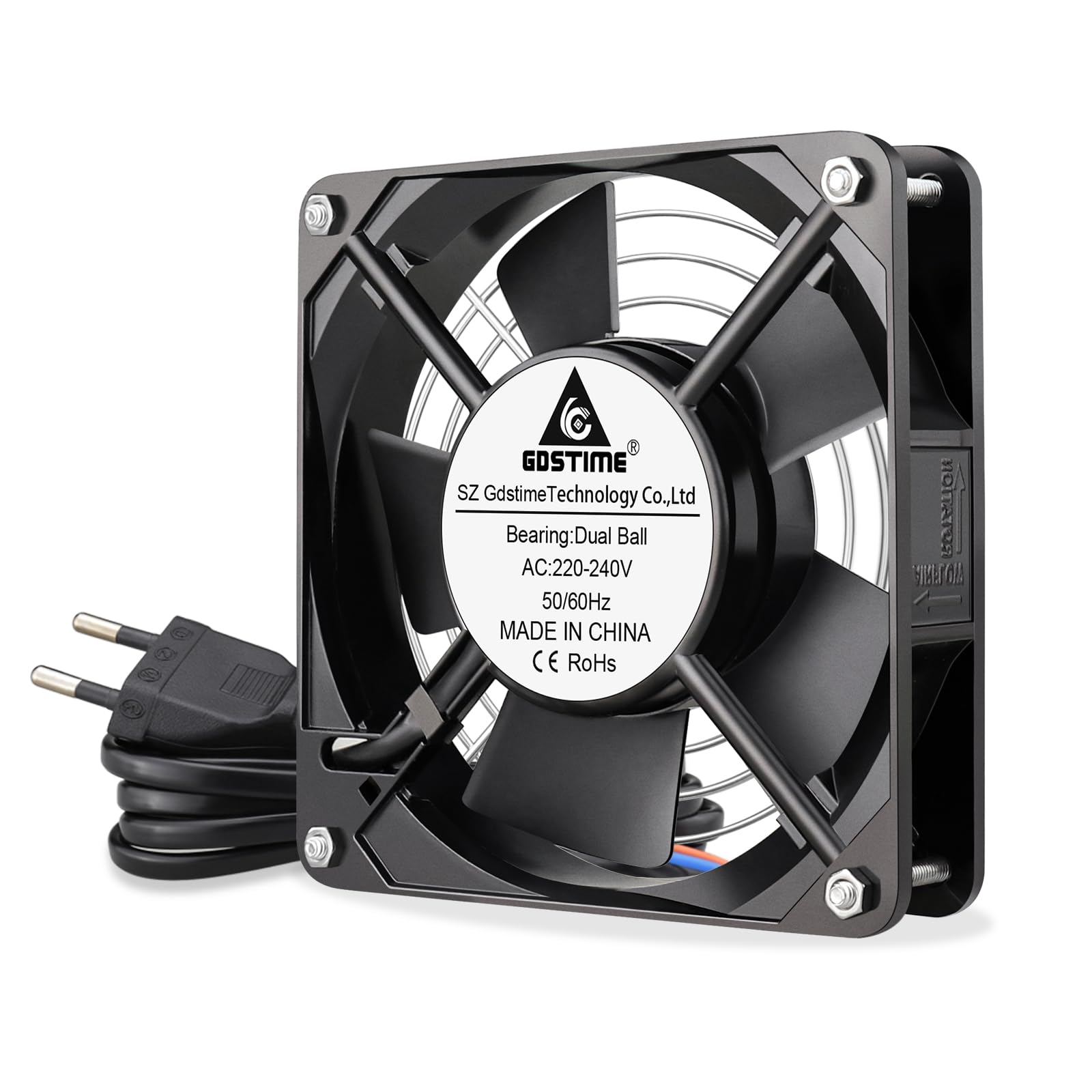 GDSTIME 120mm Lüfter 230V 120 x 25mm 220V Lüfter Dual Kugellager AC 240V Bürstenlos Kühlung Gehäuselüfter