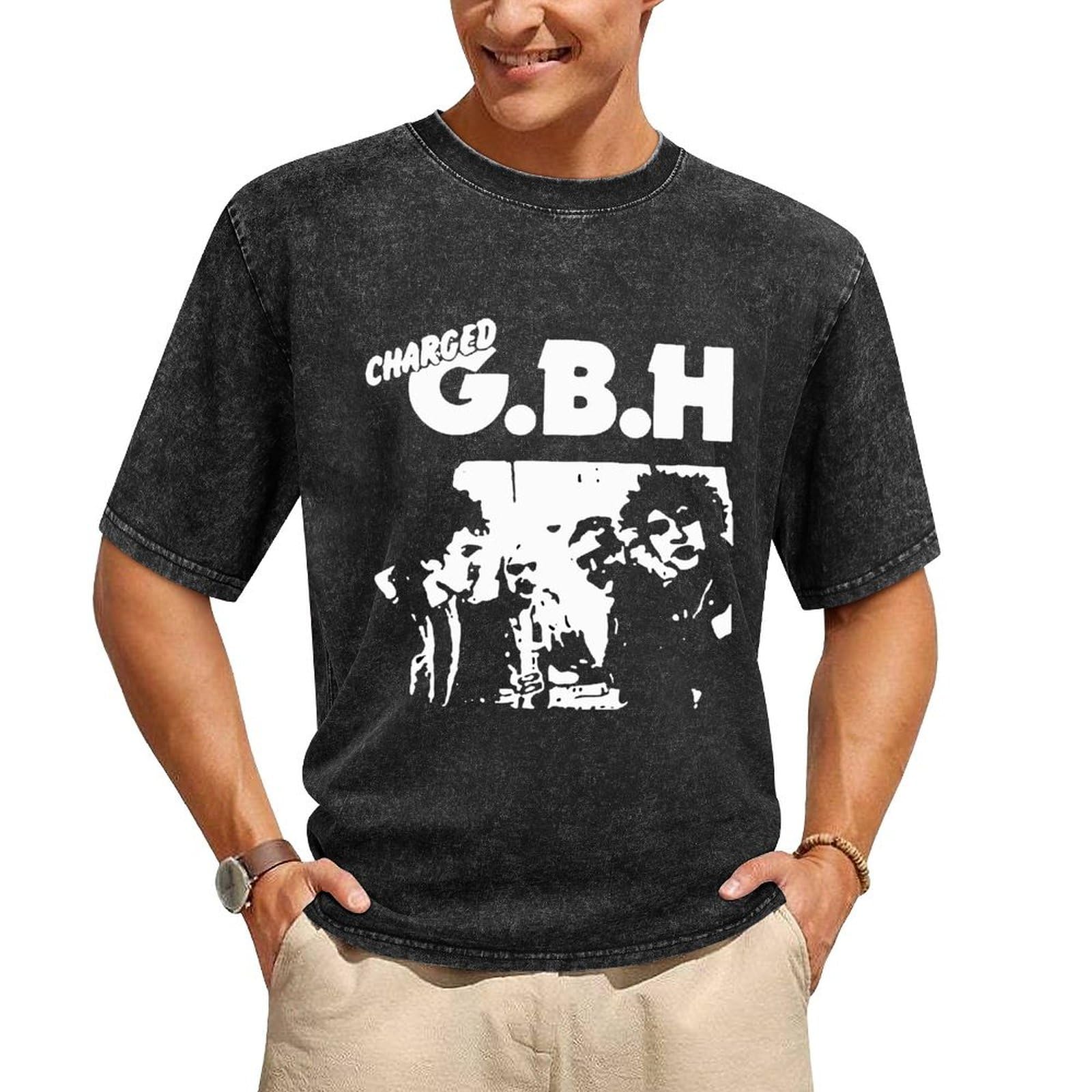 GBH グラフィックプリント Tシャツ ブラック