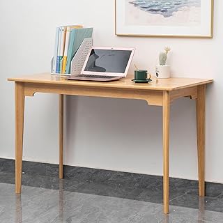 Maydear 47" Bamboo Writing Desk Multipurpose Table, Modern Simple Computer Desk Dining Table for Bedroom, Living Room, Home and Office, Kitchen