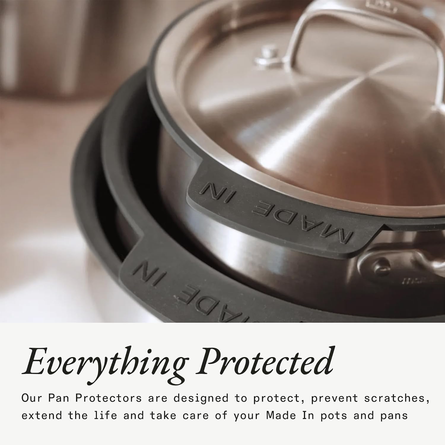 Made In Cookware | 7-Piece Pan Protector Set | Molded Silicone | Stackable Scratch Prevention | Dishwasher Safe