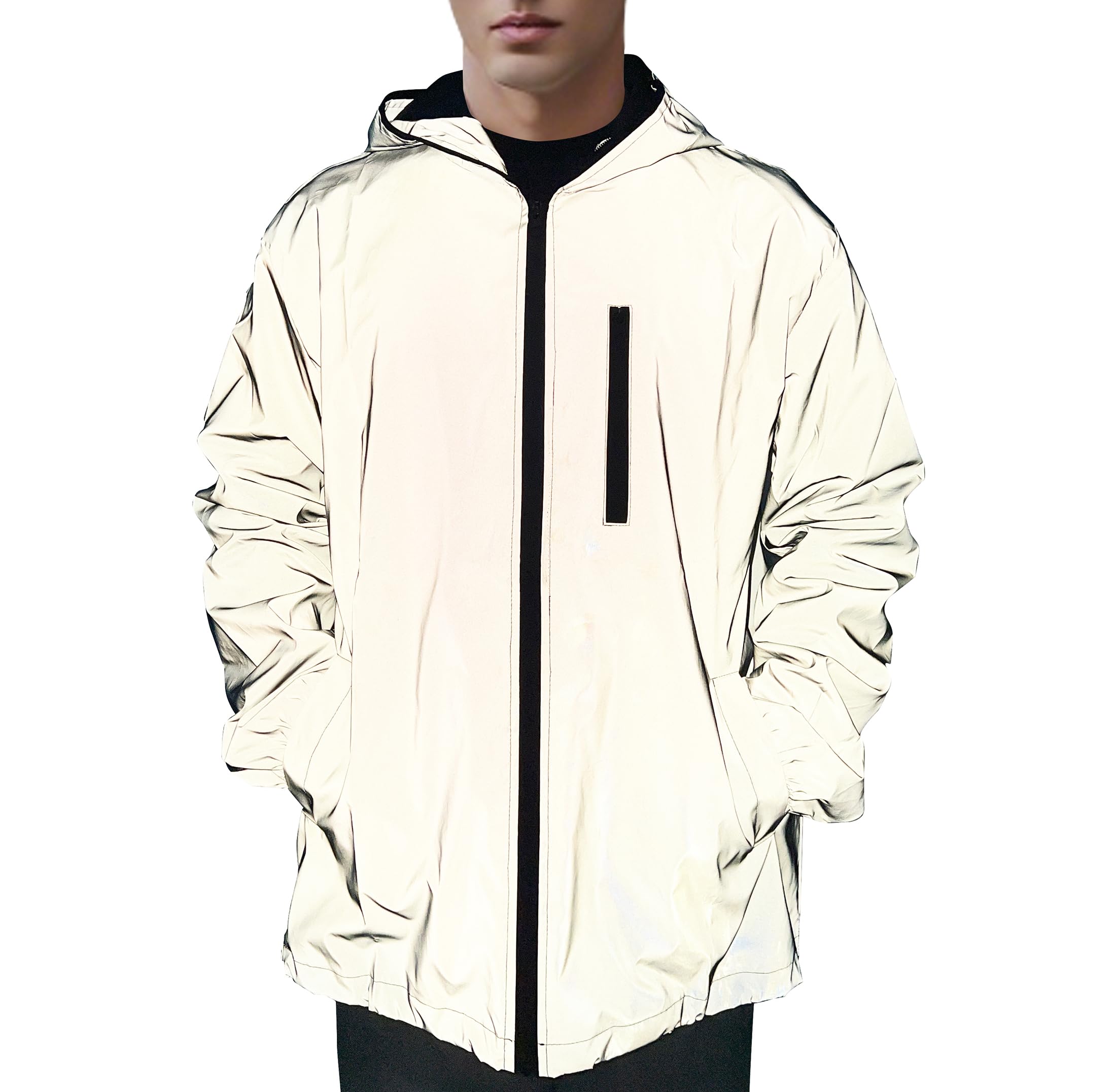 NewL Chaqueta Reflectante de Ciclismo para Hombres con Capucha