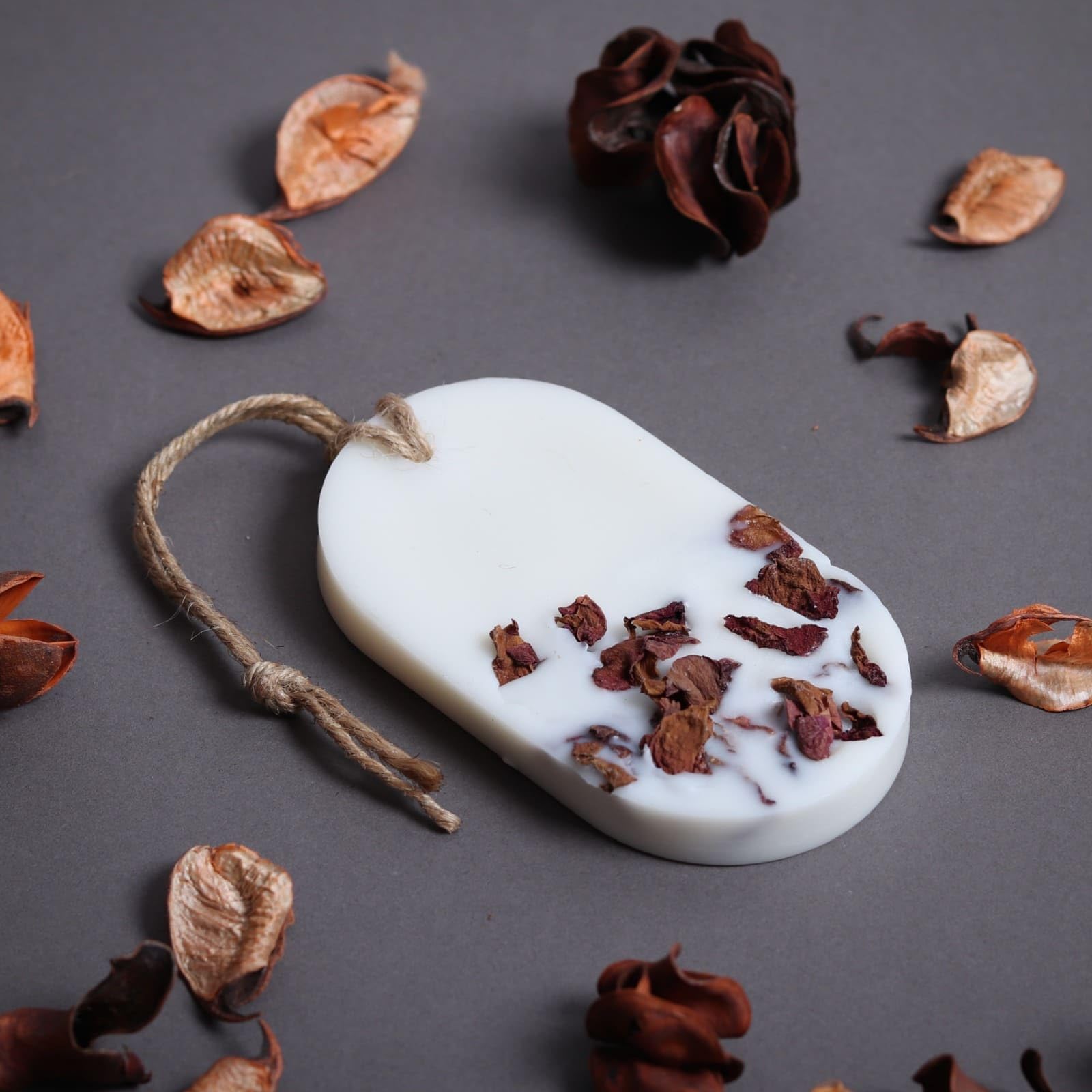 Sachet Tablet Handmade Wax Sachet Rose Scents Home Fragrance for Air Freshner, Wardrobe Freshener, Closets, Drawers, Cupboards, Car, Shoes Racks, Kitchen (Rose Pack of 1)