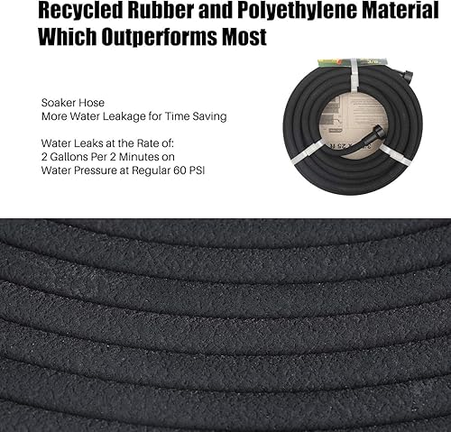 Miniatura 5 de Manguera de remojo de 38 pulgadas, manguera de remojo de jardín de 25 pies y 50 pies con accesorios de empuje, manguera de goteo de plomo que ahorra