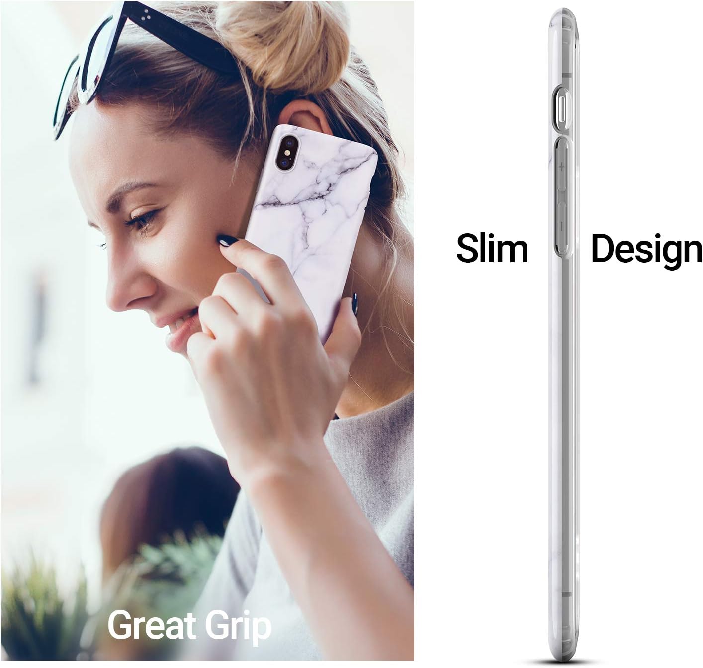 TORRAS Marble Designed for iPhone Xs Case/iPhone X Case, Ultra Thin Slim Case Soft Marble TPU Phone Case