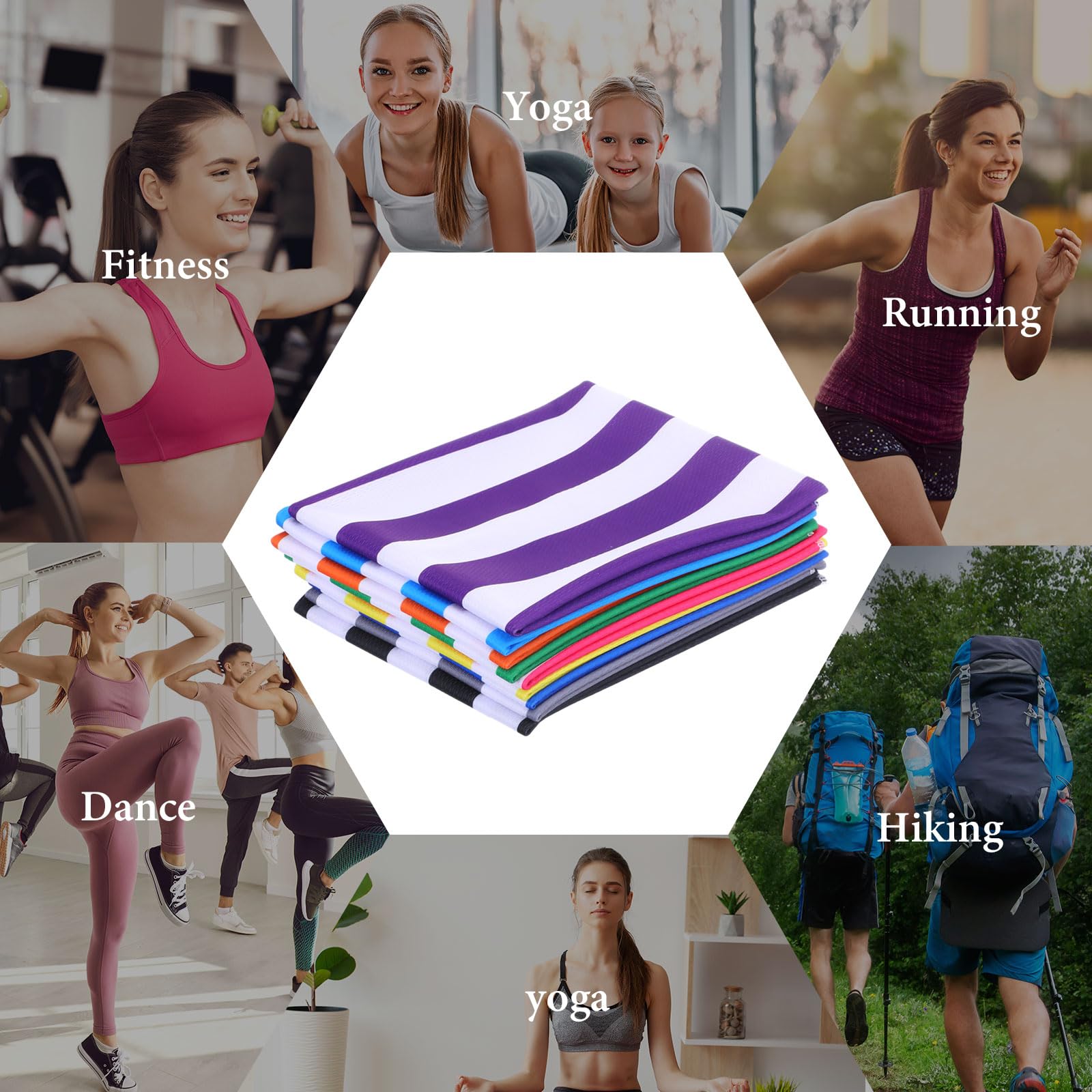 Paquete de 12 Toallas refrescantes de 81 x 30 cm para Cuello y Cara,de Microfibra,Transpirables,Suaves y frías,Ideales para el Deporte,el Gimnasio y el Entrenamiento.