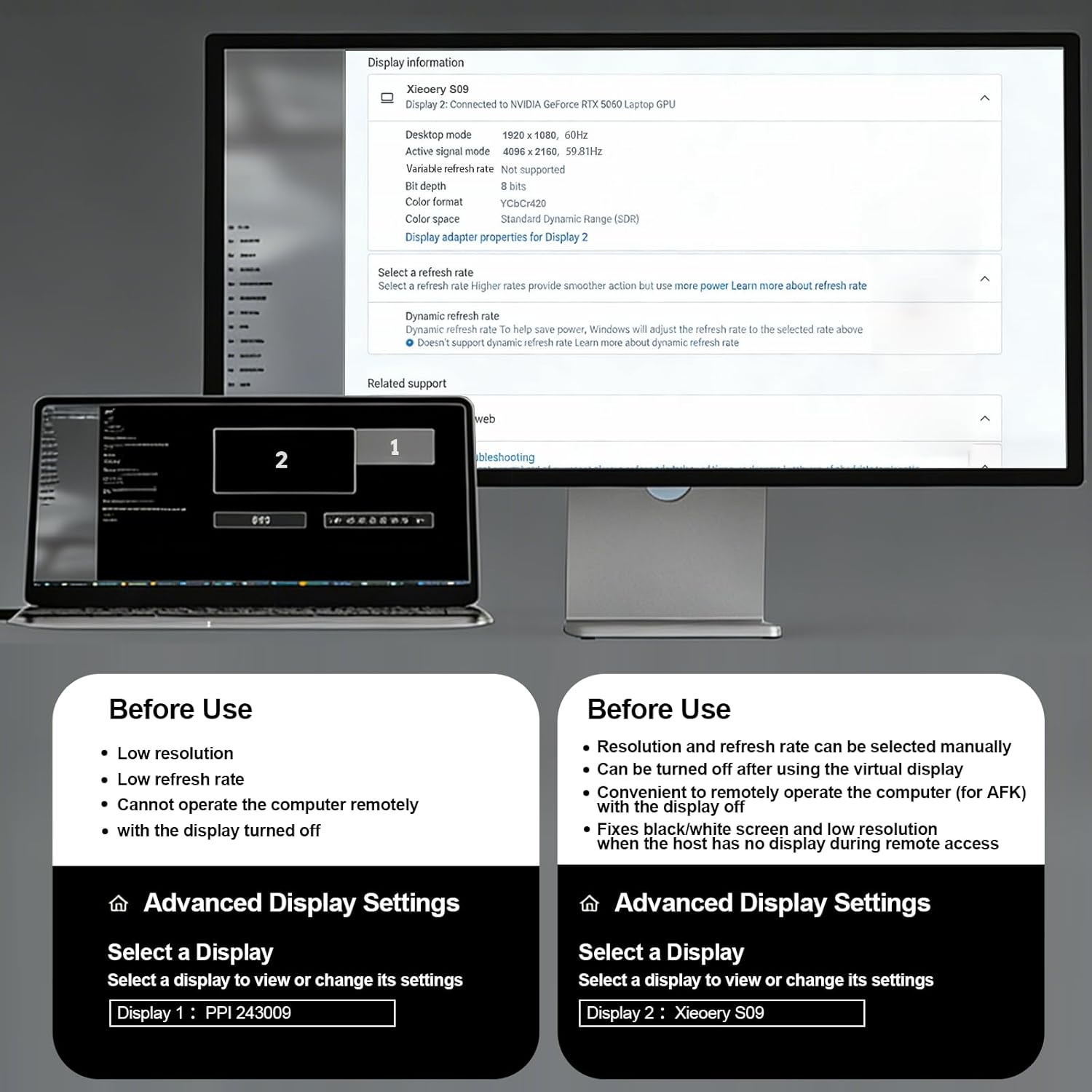 HDMI EDID Emulator 1080P 60Hz RGB Default, UHD Dummy Display Adapter for Remote Access, Servers, GPU Rigs, KVM, Industrial Systems, 4K/2K Ultra-Wide & - Image 3