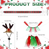 Vista 2 de 3 piezas de sombrero de Papá Noel de dragón barbudo de Navidad con bufanda, sombrero de Navidad ajustable colorido ropa de Navidad, accesorio