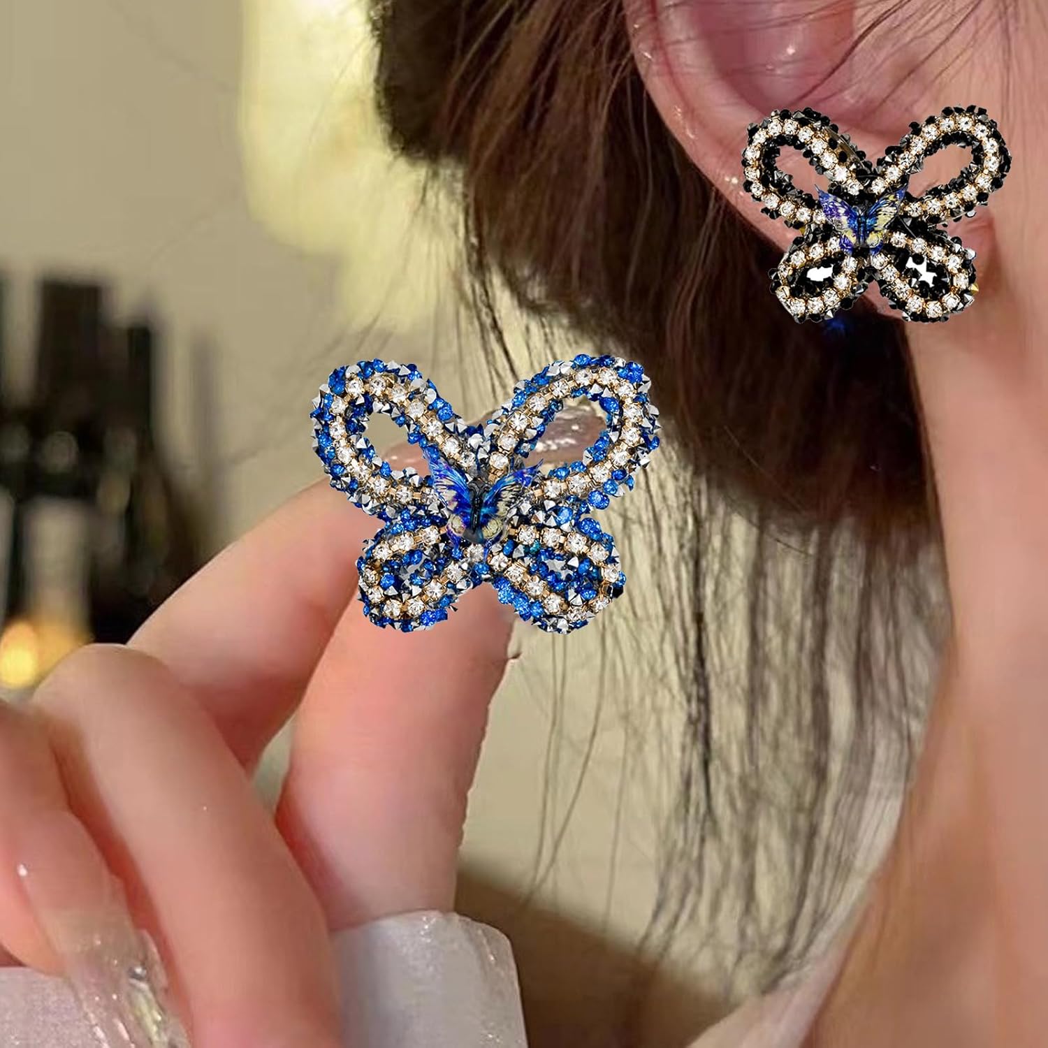 6Pcs Butterfly Shape Focal Beads for Pens Colorful Butterfly Rhinestone Fancy Spacer Beads for DIY Craft Beadable Pens Keychains Bracelet Necklace Earrings - Image 6