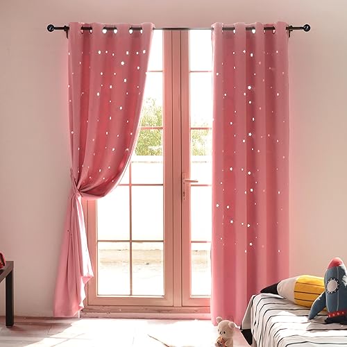 Miniatura 9 de Anjee Cortina opaca con diseño de estrellas.