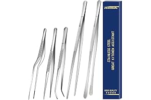 5 Pcs Professional Kitchen Plating Tweezers Tongs
