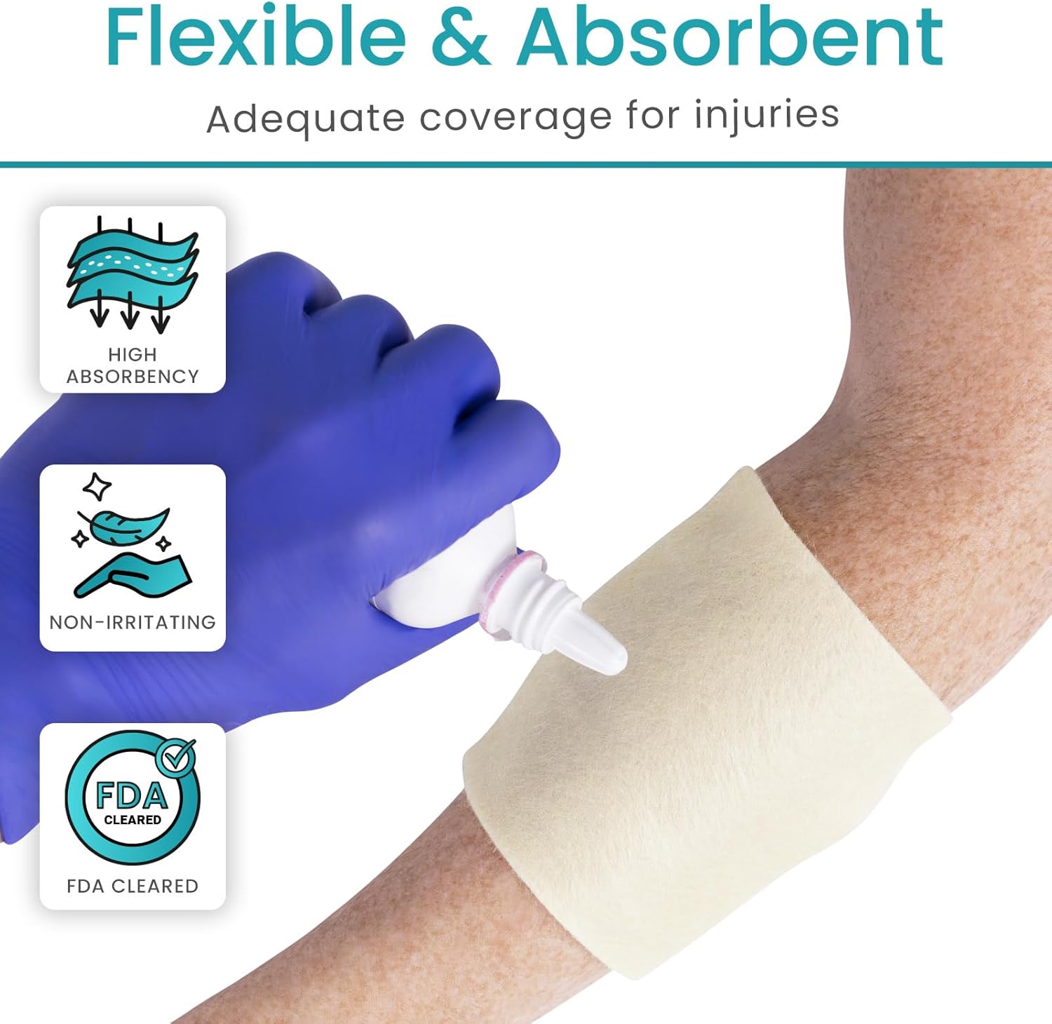 ViveCare Hemostatic Gauze Pads - 10 Pack (2" x 2") - Quick Clot Dressing to Stop Bleeding 5X Fast - Blood Clotting Combat Product Bandages for First Aid Kit, Healing, Cuts, Abrasions - w/Chitosan