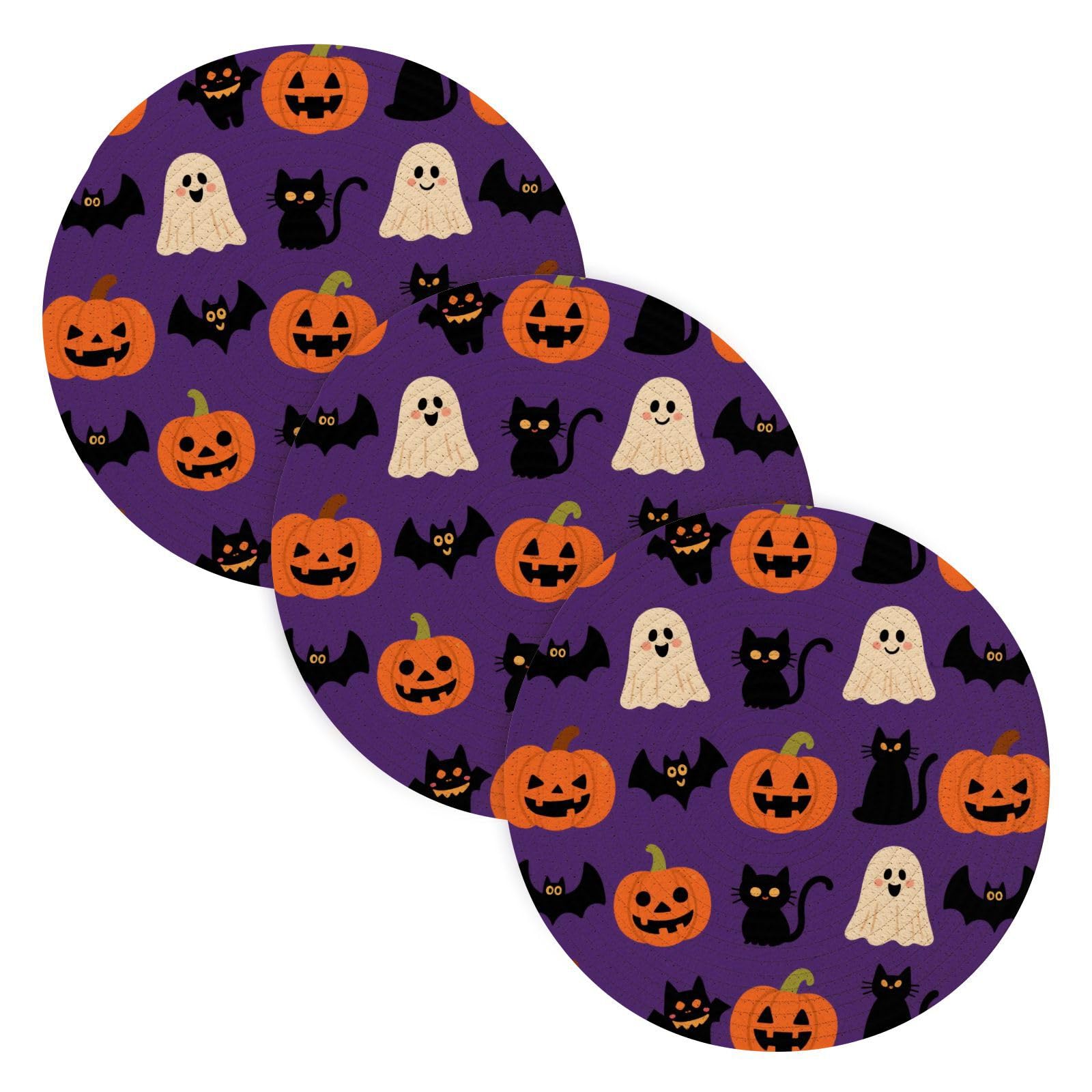 Dessous de plat citrouille d'Halloween grand format pour protéger la table des plats chauds