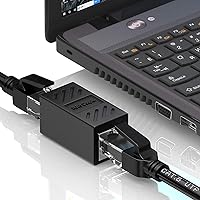 Vista 3 de Acoplador Gigabit RJ45 de 2 piezas, conector extensor Ethernet en línea para Cat8/Cat7/Cat6/Cat5e/Cat5 Adaptador de cable Ethernet hembra a hembra