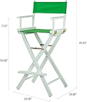 Vista 296 de Casual Home - Silla de director de 30 in, marco blanco, con lona color blanco, altura de barra