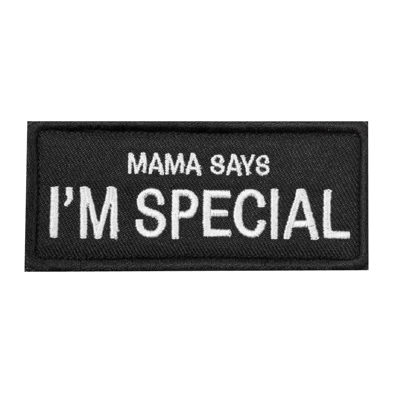 BASBOOSABASBOOSA Mama says I'm Special Embroidery Patches for Clothes Jackets Rider Bag Hat - SWE on Patches (3 x 1.3 Inches)