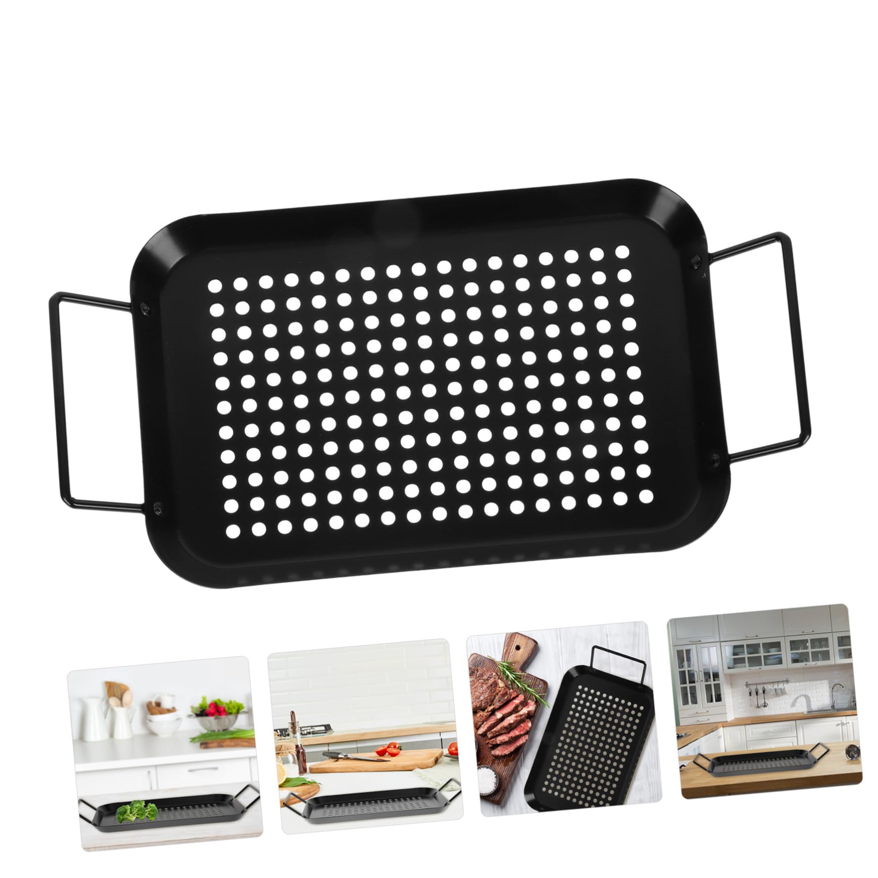 BESPORTBLE Simple Barbecue Pan Non-stick Bbq Plate Roasting Tool Bbq Accessory Compact Design