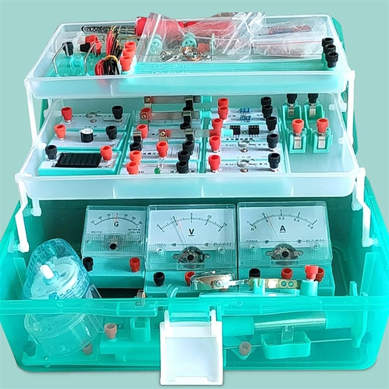 Gleichstrommotoren verstehen: Leiter und Isolatoren, Aufbau und Funktionsweise von Gleitvaristoren, Physik-Experimentiergeräte, Schaltkasten, Lehrmittel, Elektromagnetik (komplett)