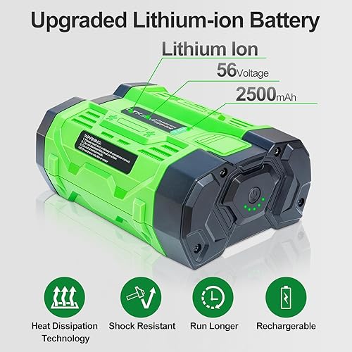 Miniatura 2 de DTK Batería de repuesto para batería EGO de 56 V, baterías de 2.5 Ah compatibles con BA1400T BA2800 BA4200T BA5600T Ligero y fácil de transportar