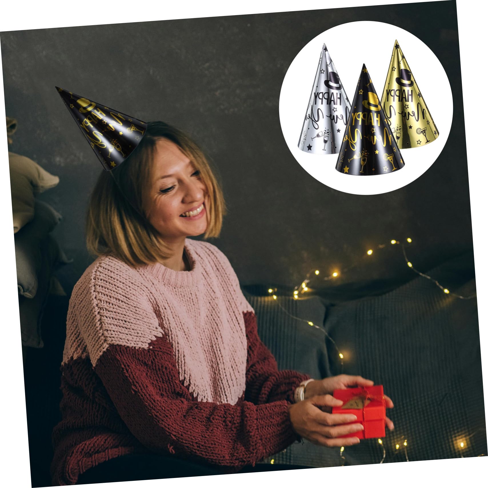 CHILDWEET 30stücke Partyhüte Für Silvester Papierkegelhüte Als Silvesterparty-zubehör Dekorationen Für Junge Mädchen Und Erwachsene in Verschiedenen Farben Bastelhut Zum Neujahr