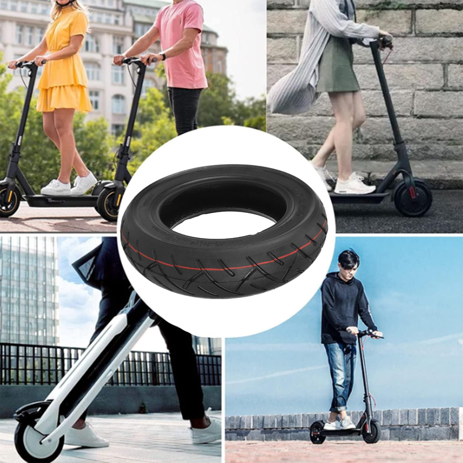 Pneumatico per Scooter Fuoristrada tubeless da 10 * 2,50, Ruote di scorta Antiscivolo tubeless per Scooter Elettrico da 10 Pollici per Pneumatici di Ricambio da 10 Pollici per Monopattino elettri