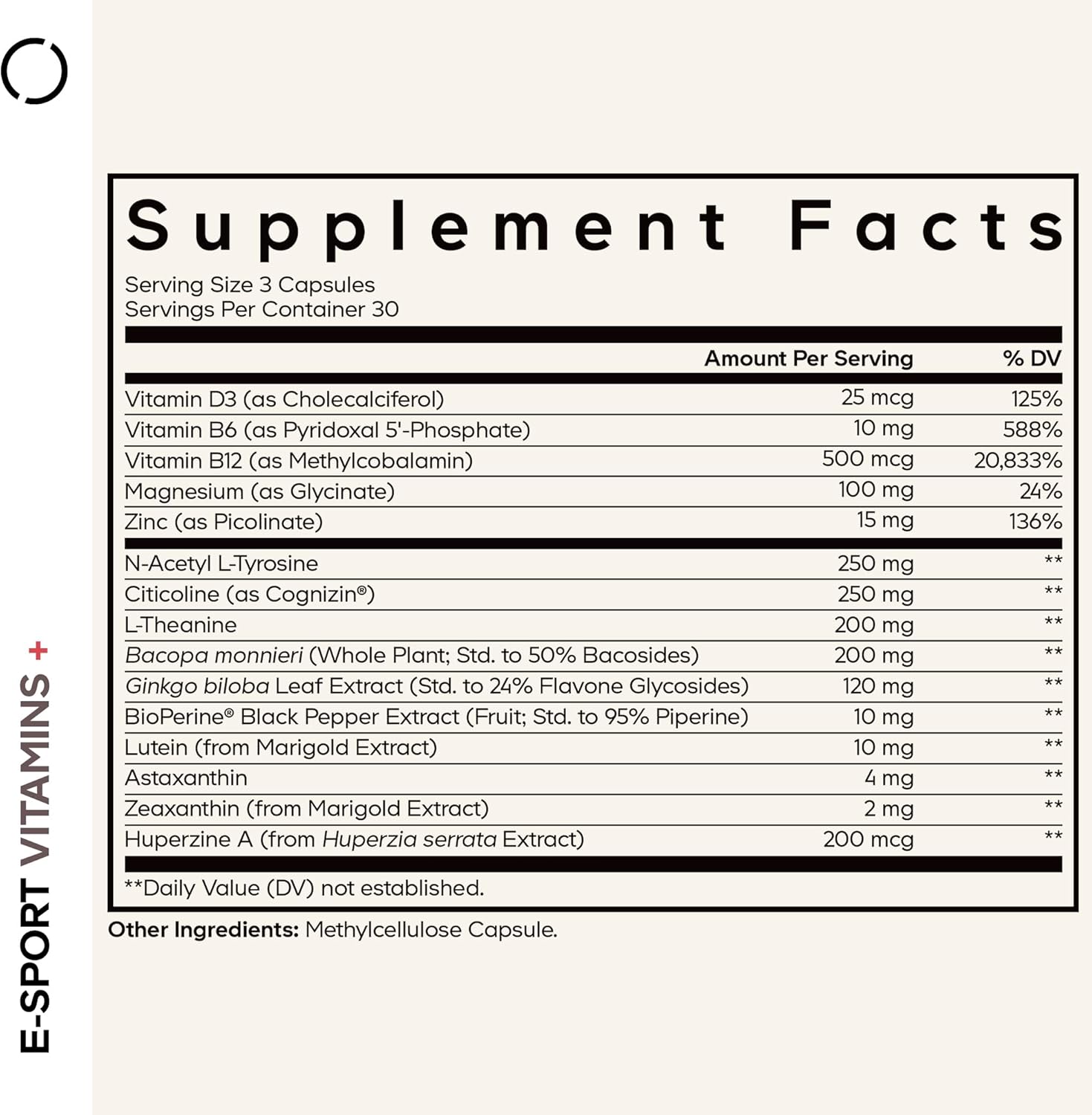 Codeage E-Sport Vitamins+ Citicoline Cognizin, Bacopa Monnieri Supplement, Multivitamins, Astaxanthin, L-Theanine, Ginkgo Biloba, Acetyl-L-Tyrosine, Huperzine A, Lutein, Esport Gaming - 90 Capsules - Image 2