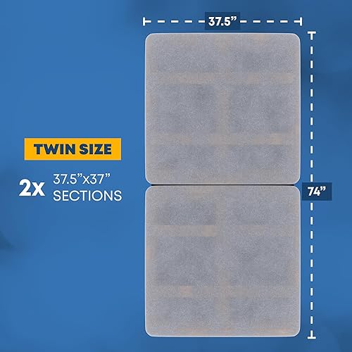 Miniatura 3 de Greaton, Tabla de madera dividida de 1.496 in de tamaño individual – 2 piezas debajo del colchón, cubierta de ventilación de tela – Sustituye