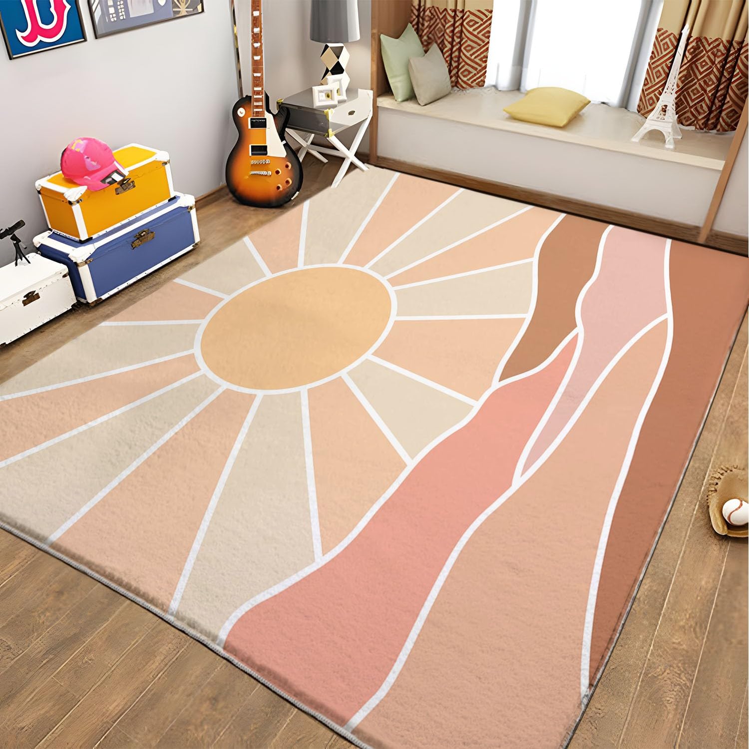 Tapis de salon moderne montagnes pour créer un coin éveil bébé