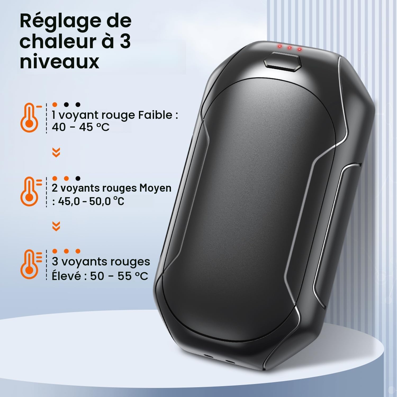 Hand Warmers Rechargeable, 2 Pack Electric Hand Warmer 2 in 1 Hand Warmers Double-Sided Heating, Pocket Warmer for Hunting, Hiking, Camping, Golf, Winter Gifts