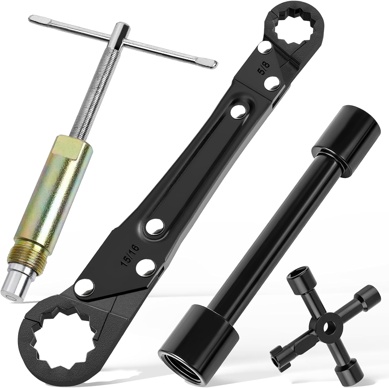 Plumbing Tools, Angle Stop Removal Tool with compression sleeve puller tool 1/2, Quick Repair Plumbing Wrench Kit for Installing/Removing Compression Rings, Nuts and Angle Stops