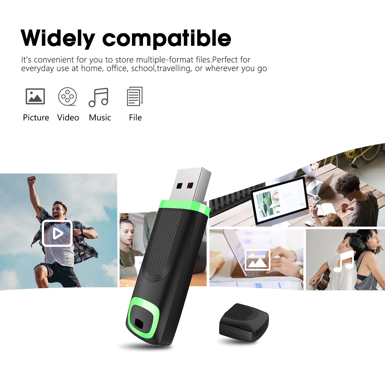 Chiavette USB 64 GB, Vansuny 5 Pezzi Penna USB 3.0 64GB con Indicatore LED, Pen Drive 64 Giga con Cappuccio Protettivo, Memoria USB 3.0 per PC/Laptop/Notebook