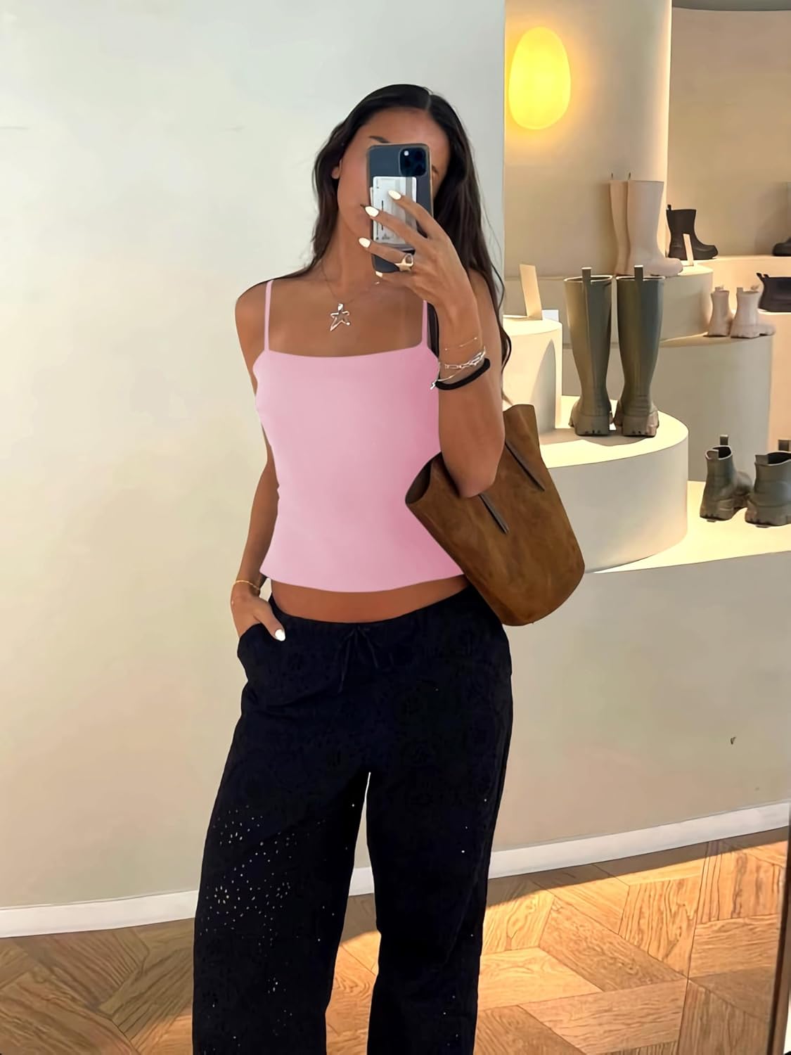 Women's Sleeveless Adjustable Spaghetti Strap Tank Top - Image 5