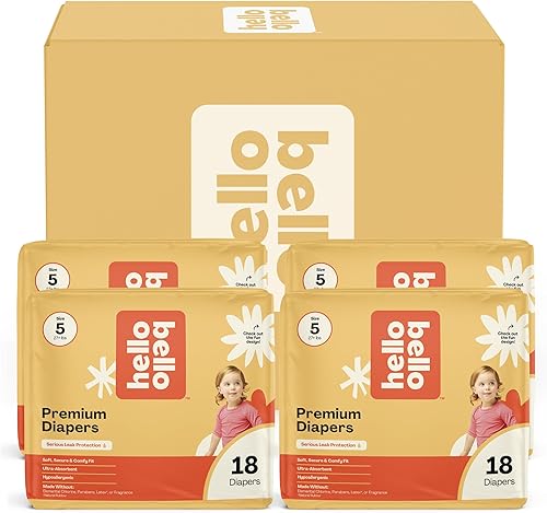 Miniatura 31 de Pañales Hello Bello, talla 4 (22-37 libras) Superstars, 21 unidades de pañales desechables premium para bebé, hipoalergénicos con sensación suave