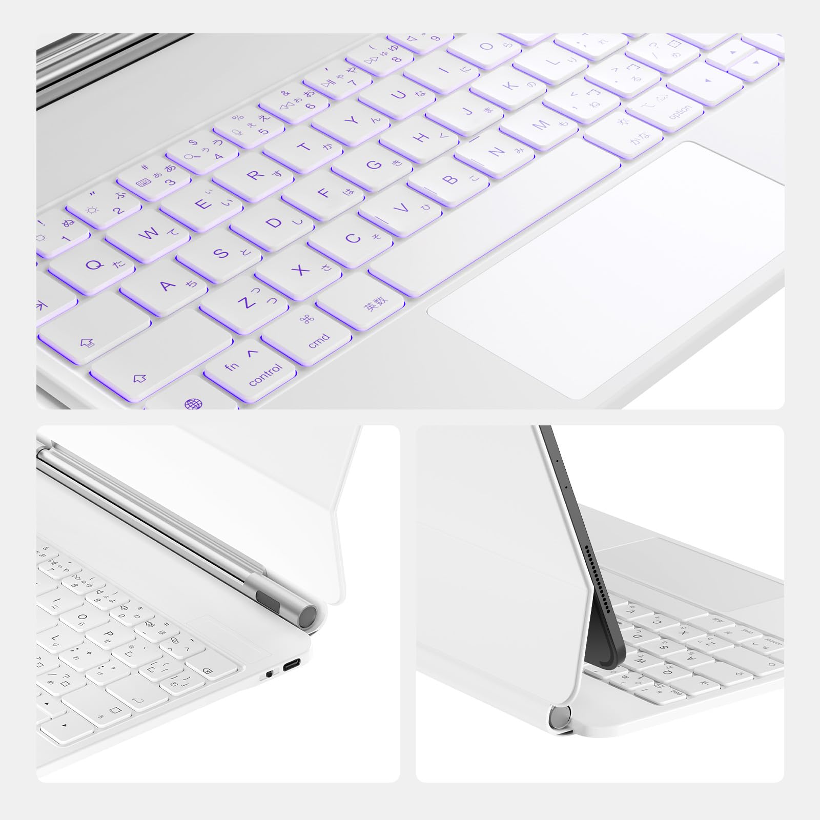 CSZZACME ワイヤレスキーボードケース ホワイト Amazon.co.jp: CSZZACME iPad A16・iPad第11世代/10世代 用 マグネット
